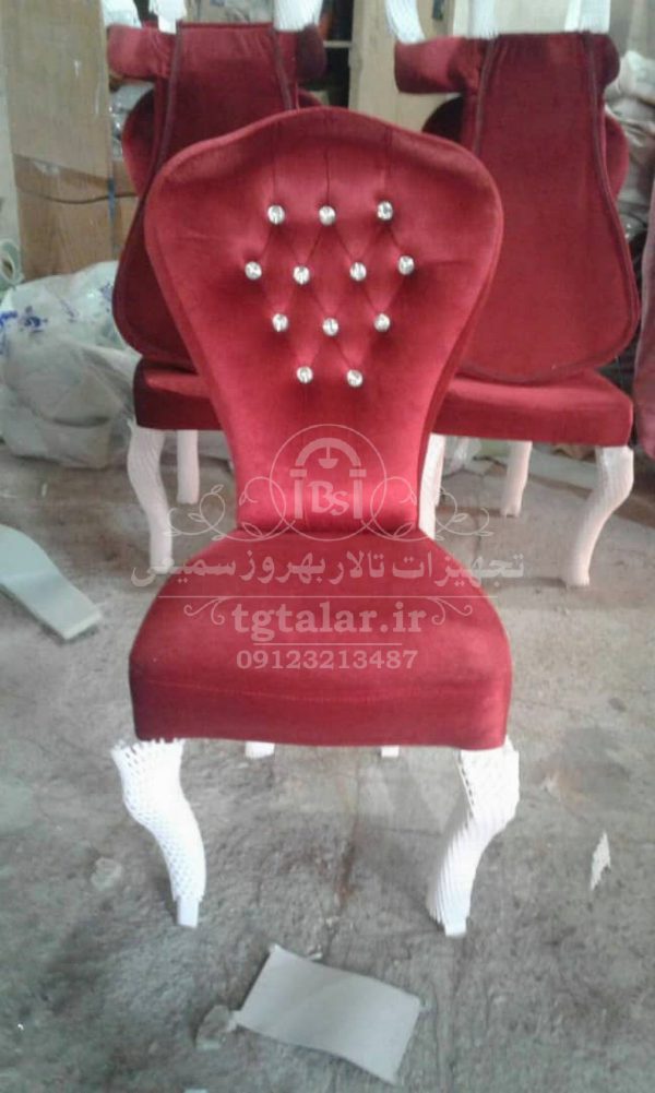 صندلی مبله فلزی مدل قلب پارچه ای | صندلی مبله تالار | انواع صندلی تالار